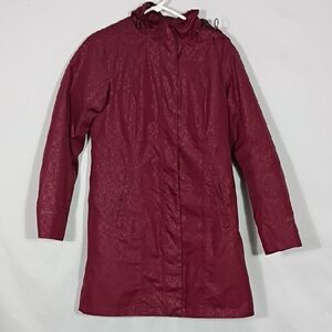 EUC Eddie Bauer 2 In 1 Maroon Windbreaker Rain Outdoor Activity Jacket Coat Sz S